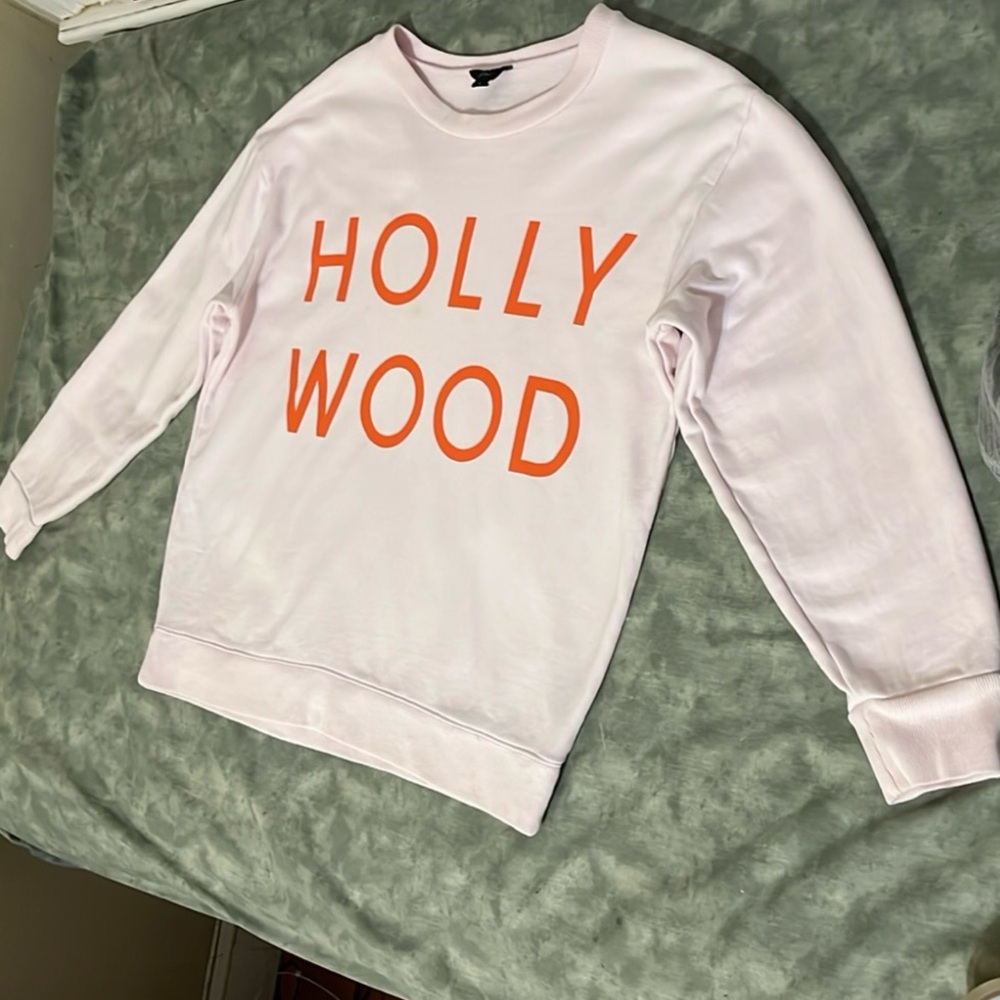 Hollywood by JCREW Sweatshirt L Pink with Orange letters